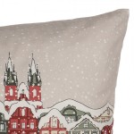 Fata de perna cu umplutura "Winter City" 45x45 cm, Clayre & Eef