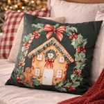 Fata de perna Craciun "Spicy Gingerbread" 45x45 cm, Clayre & Eef Fata de perna Craciun "Spicy Gingerbread" 45x45 cm, Clayre & Eef
