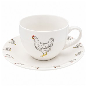 Ceasca cu farfurie "Little Chicken" 200ml, Clayre&Eef