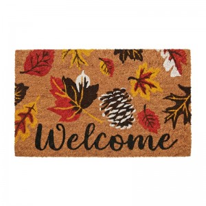 Covoras de intrare "Brown Leaves" 75x45 cm, Clayre & Eef