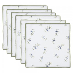 Set 6 buc Servetele textile bumbac 40x40cm Olive "Fields", Clayre&Eef