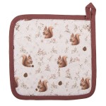 Suport pentru oale fierbinti 100% bumbac 20x20cm "Tiny Squirrel Tales", Clayre&Eef Suport pentru oale fierbinti 100% bumbac 20x20cm "Tiny Squirrel Tales", Clayre&Eef