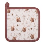 Suport pentru oale fierbinti 100% bumbac 20x20cm "Tiny Squirrel Tales", Clayre&Eef Suport pentru oale fierbinti 100% bumbac 20x20cm "Tiny Squirrel Tales", Clayre&Eef