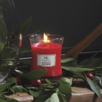 Set Cadou Lumanare WoodWick Crimson Berries 85g si Suport decorativ "Floral Fest", Woodwick