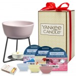 Set cadou Pebble Pink Arzator si 3 buc ceara parfumata, Yankee Candle