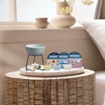 Set cadou Pebble Blue Arzator si 3 buc ceara parfumata, Yankee Candle