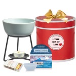 Yankee Candle Set cadou ceara parfumata Majestic Mount Fuji si arzator ceramica Pebble Spa Blue