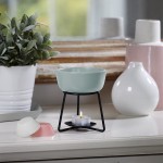 Yankee Candle Set cadou ceara parfumata Majestic Mount Fuji si arzator ceramica Pebble Spa Blue