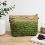 Geanta de umar fibre de hartie impletita Emilia 28x6x22 cm, verde