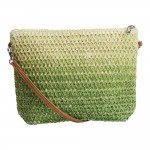 Geanta de umar fibre de hartie impletita Emilia 28x6x22 cm, verde