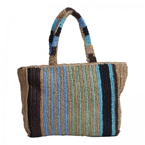 Geanta de vara Lea albastru/natur, 46x40x15 cm