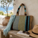 Geanta de vara Lea albastru/natur, 46x40x15 cm Geanta de vara Lea albastru/natur, 46x40x15 cm