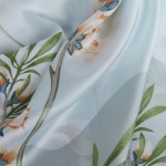 Esarfa nuante turquoise cu imprimeu floral Zoe 70x70 cm