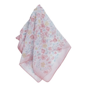 Esarfa roz cu imprimeu floral Tilda 58x58 cm