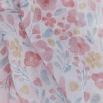 Esarfa roz cu imprimeu floral Tilda 58x58 cm