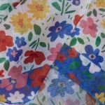 Esarfa nuante bleu cu imprimeu floral Nilla 58x58 cm