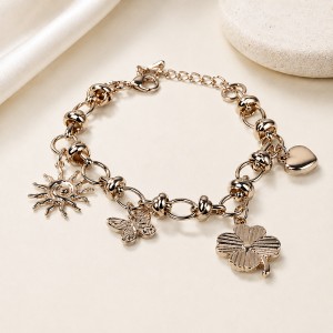 Bratara "Isadora", aurie cu pandantive decorative