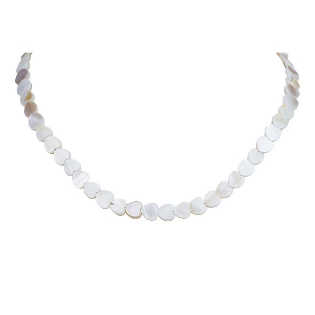 Colier Ylsa cu margele decorative albe Colier Ylsa cu margele decorative albe