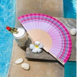 Simone et Georges Evantai pliabil din bumbac si lemn, 23x3cm, Nyali Simone et Georges Evantai pliabil din bumbac si lemn, 23x3cm, Nyali