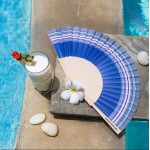 Simone et Georges Evantai pliabil din bumbac si lemn, 23x3cm, Hendaye