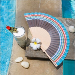 Evantai Nomad Simone et Georges bumbac si lemn 23x3cm