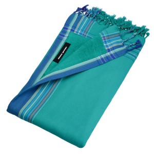 Prosop de plaja Kikoy Martin Simone et Georges cu material dublu si buzunar 165x95cm 