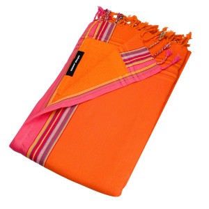 Prosop de plaja Kikoy Macouba Simone et Georges cu material dublu si buzunar 165x95cm