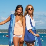 Simone et Georges Prosop de plaja cu material dublu si buzunar, 165x95 cm, Marin