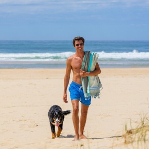 Prosop de plaja Kikoy Maldive Simone et Georges cu material dublu si buzunar 165x95cm 