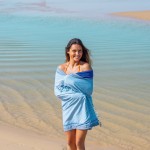 Simone et Georges Prosop de plaja cu material dublu si buzunar, 165x95 cm, Mykonos