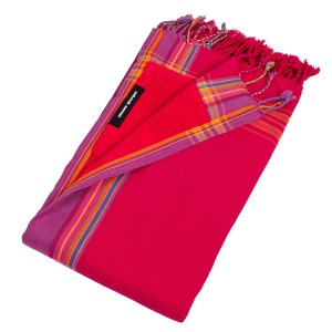 Prosop de plaja Kikoy Grenadine Simone et Georges cu material dublu si buzunar 165x95cm 