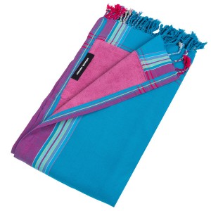 Prosop de plaja Kikoy Santorini  Simone et Georges cu material dublu si buzunar 165x95 cm