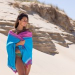 Simone et Georges Prosop de plaja cu material dublu si buzunar, 165x95 cm, Santorin