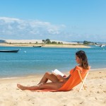 Simone et Georges Scaun pliant tip sezlong, 140x70cm, Corail