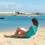 Simone et Georges Scaun pliant tip sezlong, 140x70cm, Turquoise