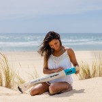 Simone et Georges Scaun pliant tip sezlong, 140x70cm, Turquoise