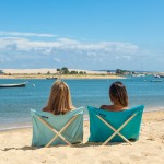 Simone et Georges Scaun pliant tip sezlong, 140x70cm, Turquoise