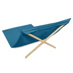 Simone et Georges Scaun pliant tip sezlong, 140x70cm, Bleu de Prusse
