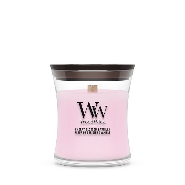 Lumanare Parfumata Borcan Mic Cherry Blossom & Vanilla, WoodWick® Lumanare Parfumata Borcan Mic Cherry Blossom & Vanilla, WoodWick®