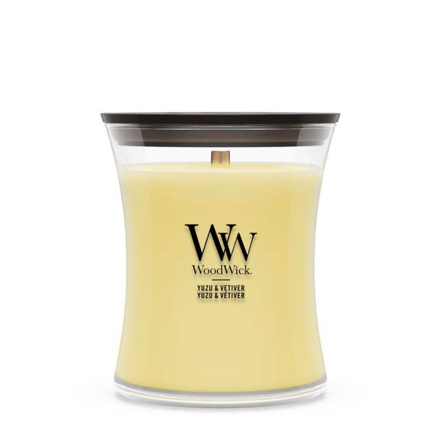 Lumanare Parfumata Borcan Mediu Yuzu & Vetiver, WoodWick® Lumanare Parfumata Borcan Mediu Yuzu & Vetiver, WoodWick®