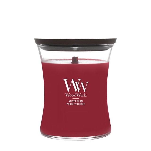 Lumanare Parfumata Borcan Mediu Velvet Plum, WoodWick® Lumanare Parfumata Borcan Mediu Velvet Plum, WoodWick®