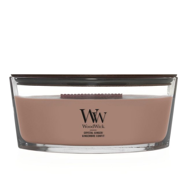 Lumanare Parfumata Ellipse Crystal Ginger, WoodWick® Lumanare Parfumata Ellipse Crystal Ginger, WoodWick®