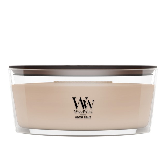 Lumanare Parfumata Ellipse Crystal Ginger, WoodWick® Lumanare Parfumata Ellipse Crystal Ginger, WoodWick®