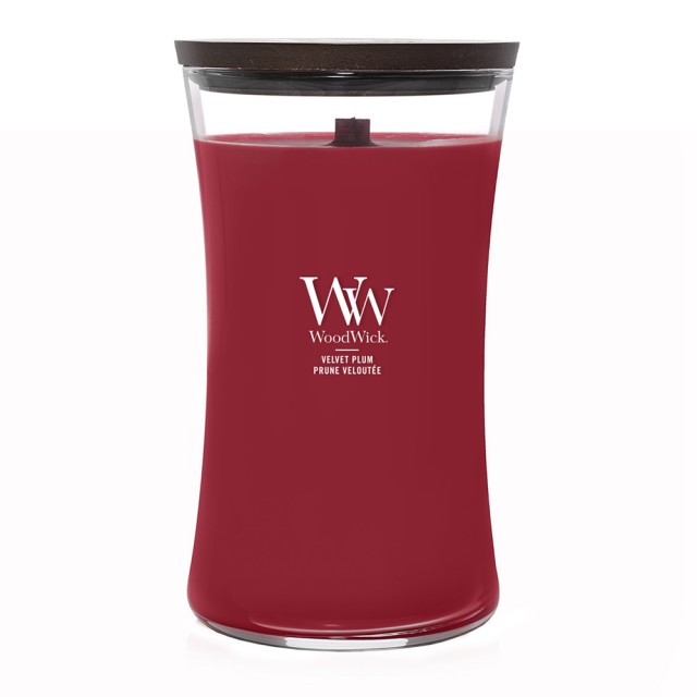 Lumanare Parfumata Borcan Mare Velvet Plum, WoodWick® Lumanare Parfumata Borcan Mare Velvet Plum, WoodWick®