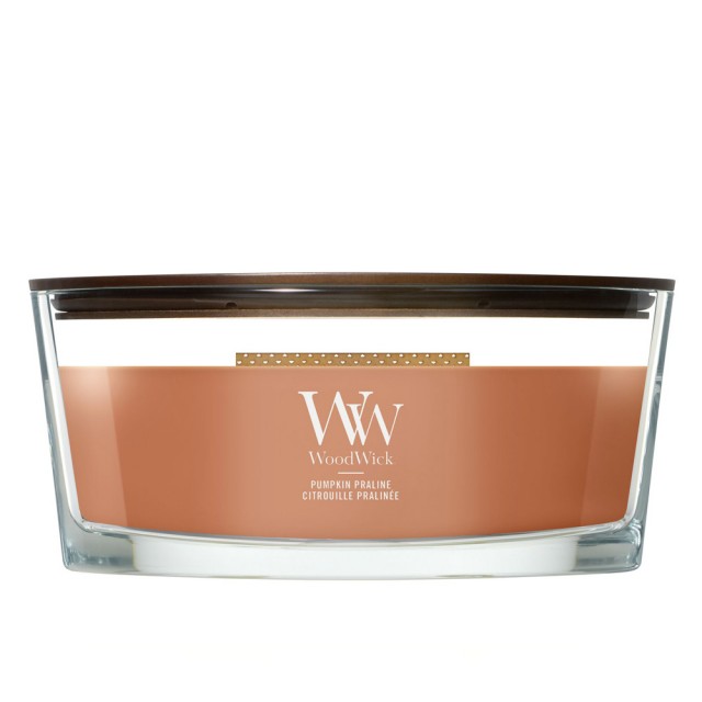 Lumanare Parfumata Ellipse Pumpkin Praline, WoodWick® Lumanare Parfumata Ellipse Pumpkin Praline, WoodWick®