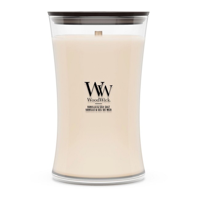 Lumanare Parfumata Borcan Mare Vanilla & Sea Salt, WoodWick® Lumanare Parfumata Borcan Mare Vanilla & Sea Salt, WoodWick®