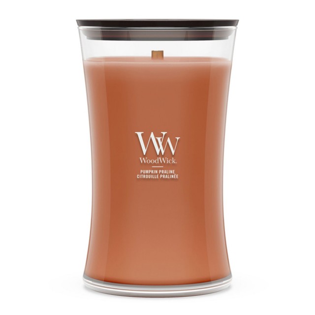 Lumanare Parfumata Borcan Mare Pumpkin Praline, WoodWick® Lumanare Parfumata Borcan Mare Pumpkin Praline, WoodWick®