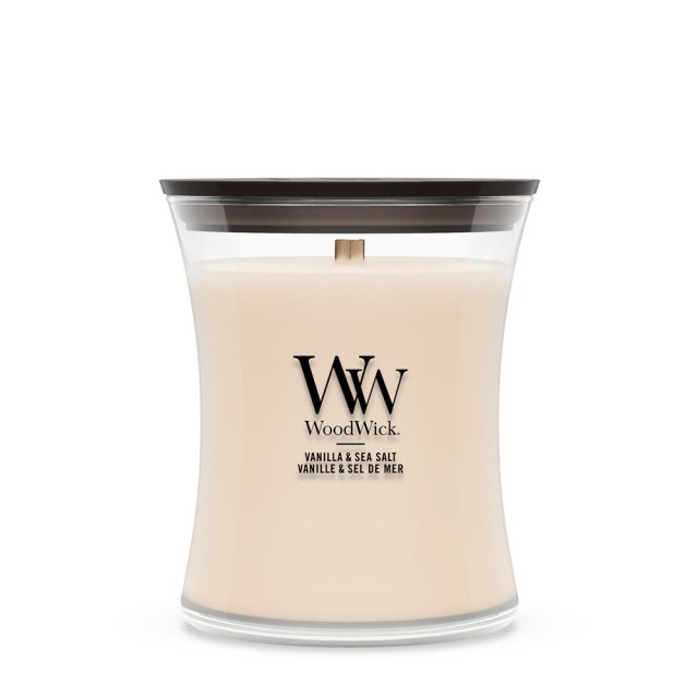 Lumanare Parfumata Borcan Mediu Vanilla & Sea Salt, WoodWick® Lumanare Parfumata Borcan Mediu Vanilla & Sea Salt, WoodWick®