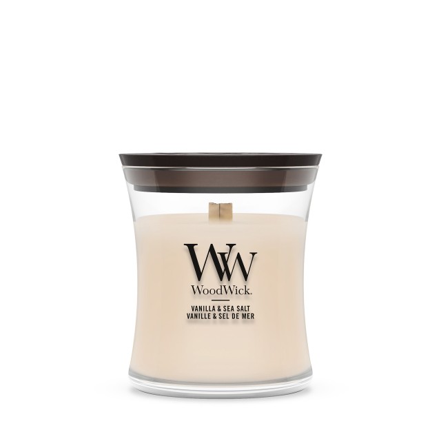 Lumanare Parfumata Borcan Mic Vanilla & Sea Salt, WoodWick® Lumanare Parfumata Borcan Mic Vanilla & Sea Salt, WoodWick®