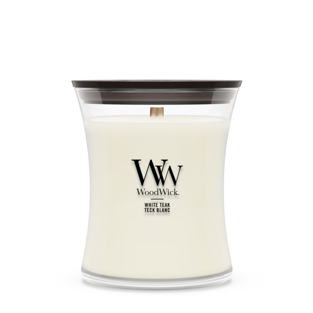 Lumanare Parfumata Borcan Mediu White Teak, WoodWick® Lumanare Parfumata Borcan Mediu White Teak, WoodWick®